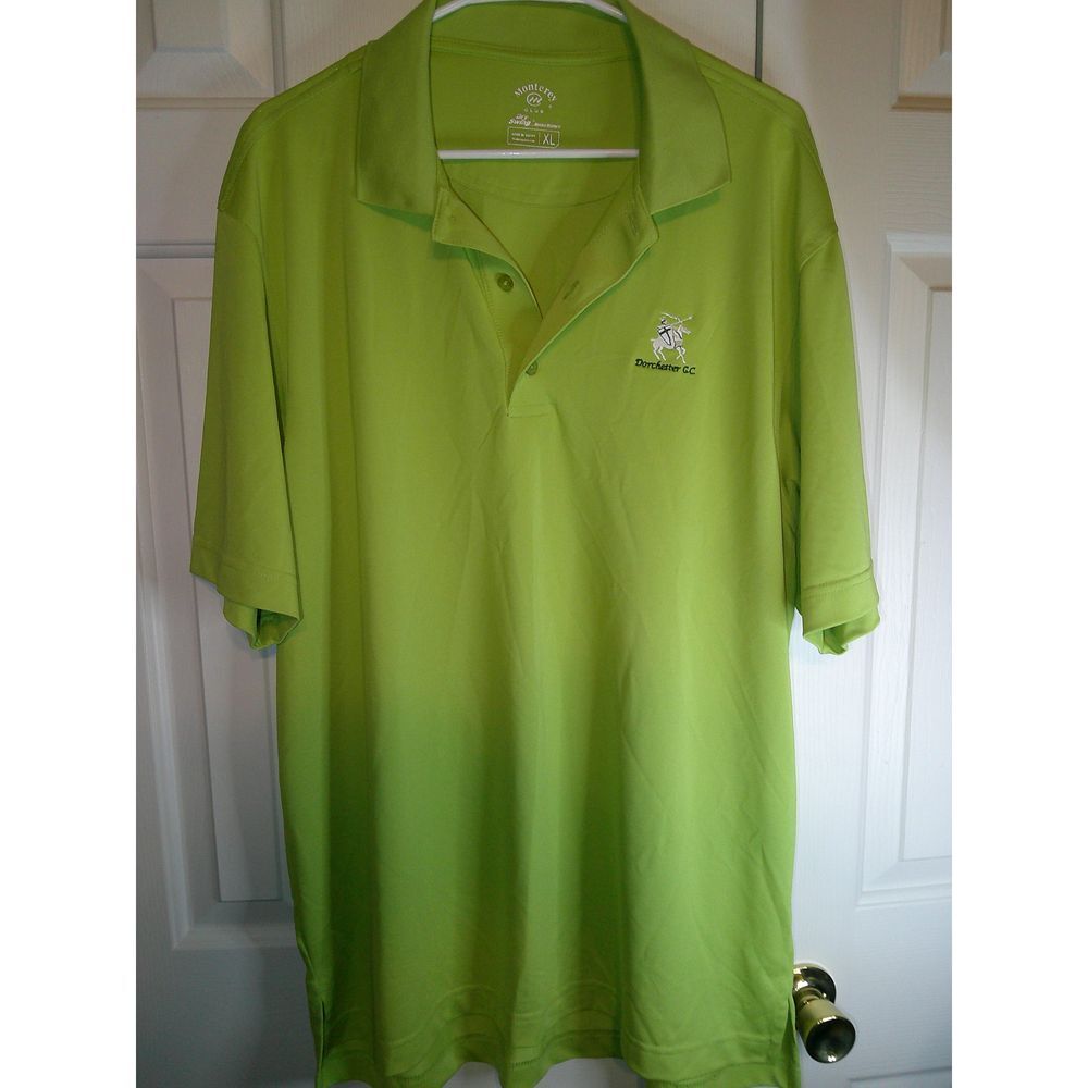 Monterey Club Dry Swing Moisture Wicking Golf Polo Shirt Lime Green XL